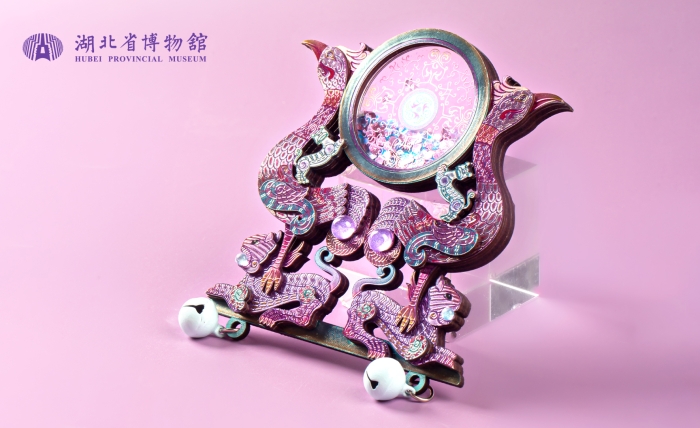 湖北省博物馆虎座鸟架鼓木质多层流沙冰箱贴